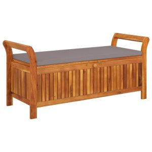 Ogrodowa ławka ze schowkiem i poduszką, 126 cm, drewno akacjowe 561036 Ogrodowa ławka ze schowkiem i poduszką, 126 cm, drewno akacjowe 561036