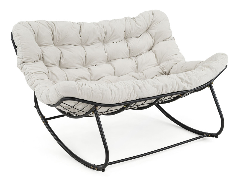 Ogrodowa sofa, fotel bujany, poduszka jasny beż #210 1063273
