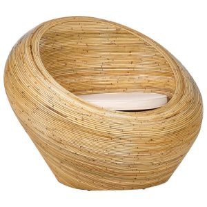 Ogrodowy fotel rattanowy z poduszką naturalny 300621