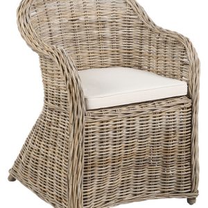 Ogrodowy fotel rattanowy z poduszką naturalny 446707