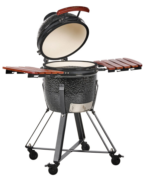 Ogrodowy grill węglowy ceramiczny 57 cm czarny 806208