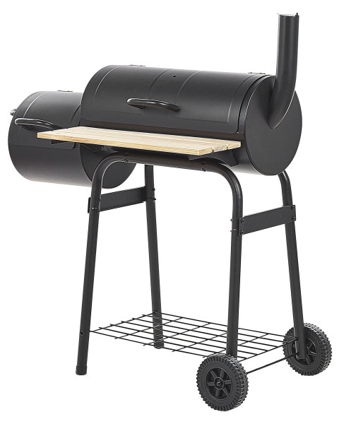 Ogrodowy grill węglowy z wędzarnią ma kółkach 305687