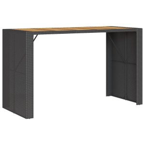 Ogrodowy stół barowy z akacjowym blatem, czarny, 185x80x110 cm 630631 Ogrodowy stół barowy z akacjowym blatem, czarny, 185x80x110 cm 630631
