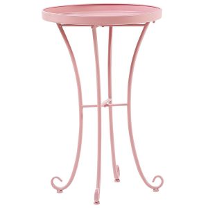Ogrodowy stolik 40 cm okrągły różowy 354250