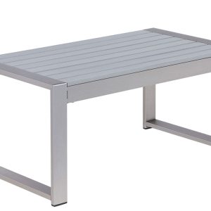 Ogrodowy stolik kawowy 90 x 50 cm jasnoszary 65972 Ogrodowy stolik kawowy 90 x 50 cm jasnoszary 65972