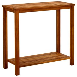 Ogrodowy stolik konsolowy Brąz 80 x 35 x 75 cm Drewno akacjowe vidaXL 406862 Ogrodowy stolik konsolowy Brąz 80 x 35 x 75 cm Drewno akacjowe vidaXL 406862
