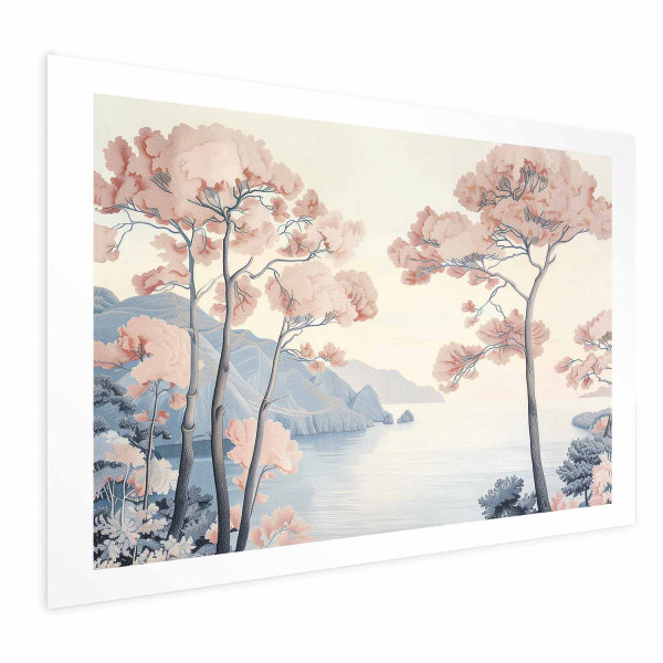 Plakat Ocean i drzewa 60x40 cm 585706