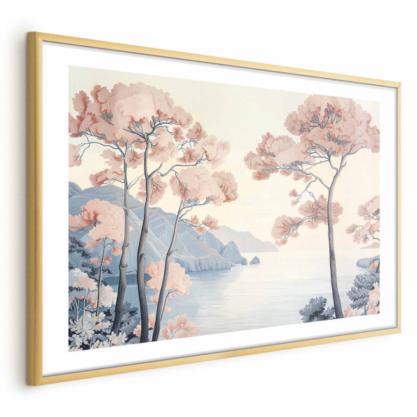 Plakat Ocean i drzewa 90x60 cm 581420