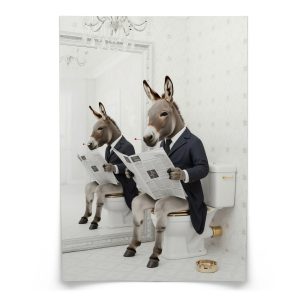 Plakat Osioł w toalecie 20x30cm 991880 Plakat Osioł w toalecie 20x30cm 991880