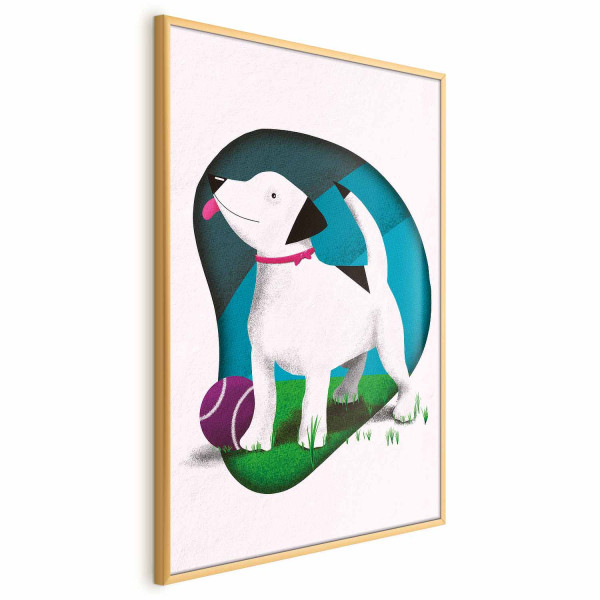 Plakat Pies i piłka 29,7x42 cm 587954