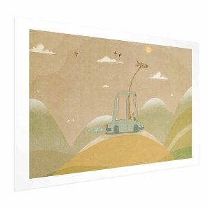 Plakat Podróżująca żyrafa 90×60 cm 578221 Plakat Podróżująca żyrafa 90×60 cm 578221