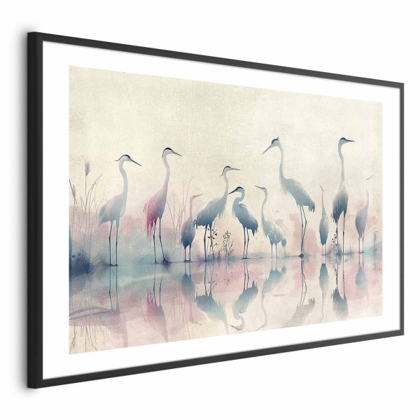 Plakat Ptaki nad jeziorem 30x21 cm 584614