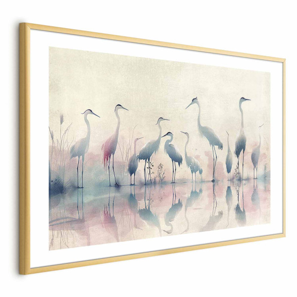 Plakat Ptaki nad jeziorem 60x40 cm 586709