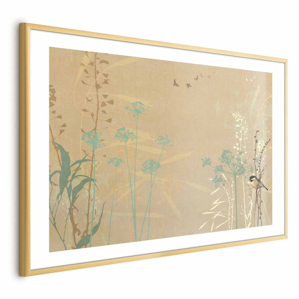 Plakat Ptaszek na łące 90x60 cm 581815