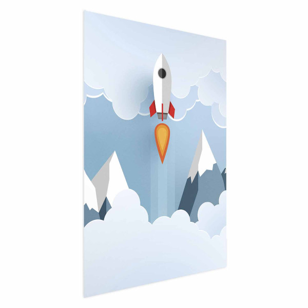 Plakat Rakieta w chmurach 21x30 cm 579412