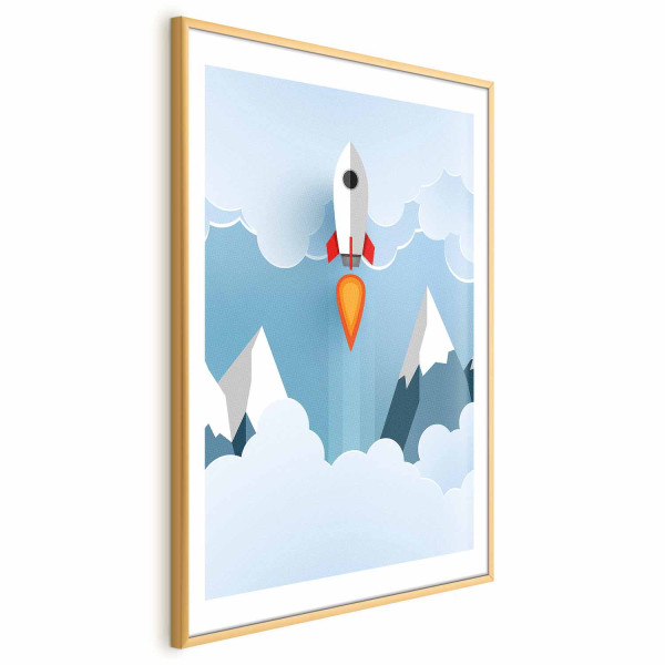 Plakat Rakieta w chmurach 40x60 cm 582436