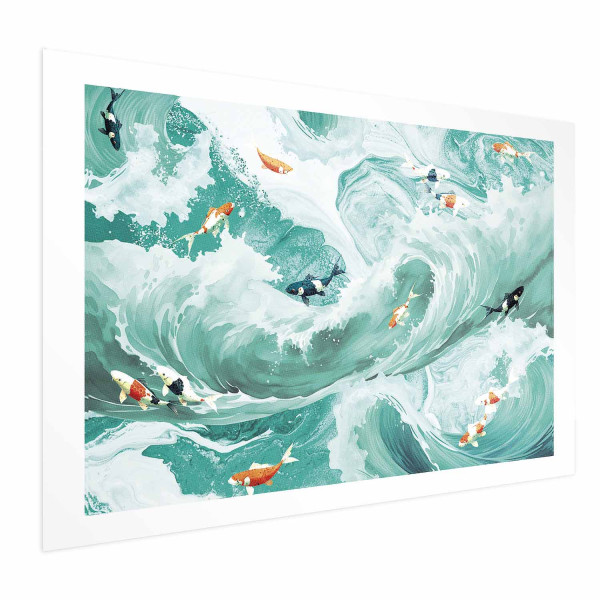 Plakat Ryby i fale 42x29,7 cm 587883