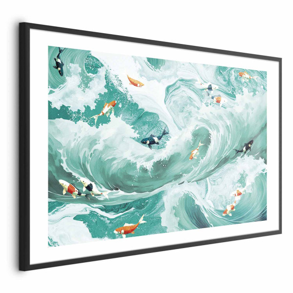 Plakat Ryby i fale 90x60 cm 579084