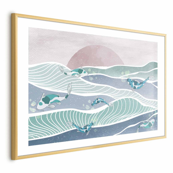 Plakat Ryby na falach 30x21 cm 581415