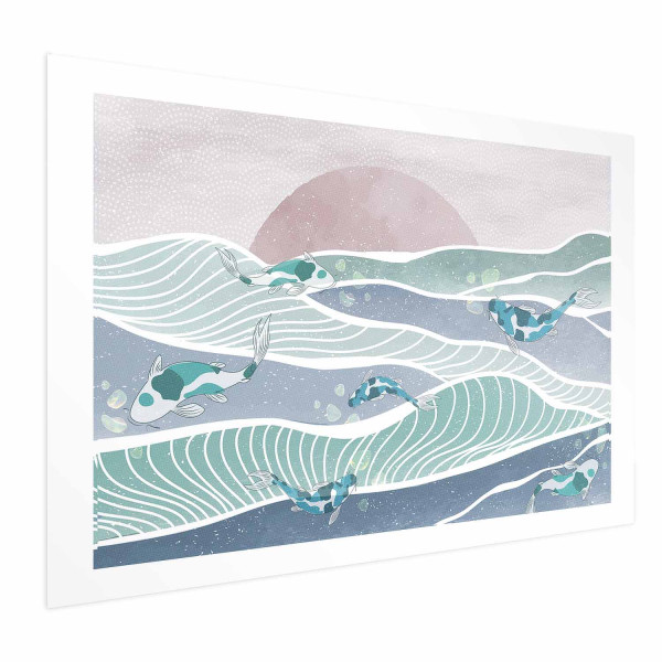 Plakat Ryby na falach 42x29,7 cm 581383