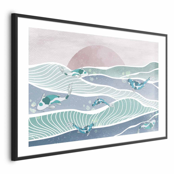 Plakat Ryby na falach 42x29,7 cm 589570