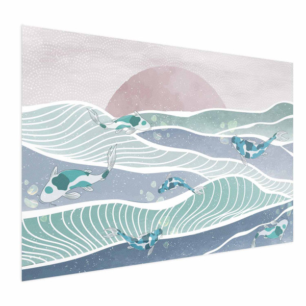 Plakat Ryby na falach 60x40 cm 580816