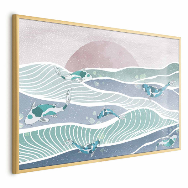 Plakat Ryby na falach 60x40 cm 577699