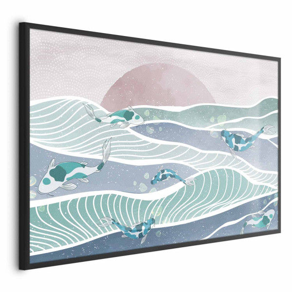 Plakat Ryby na falach 90x60 cm 579036