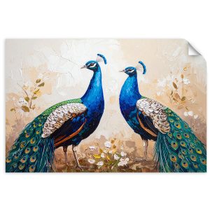 Plakat samoprzylepny do salonu Feeby Kolorowe Pawie Ptaki Natura 90×60 732975 Plakat samoprzylepny do salonu Feeby Kolorowe Pawie Ptaki Natura 90×60 732975