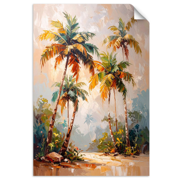 Plakat samoprzylepny do salonu Feeby Krajobraz Drzewa Palmowe Dżungla 60x90 732896