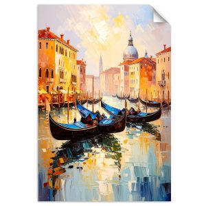 Plakat samoprzylepny do salonu Feeby Wenecja Miasto Gondole Włochy 80×120 733152 Plakat samoprzylepny do salonu Feeby Wenecja Miasto Gondole Włochy 80×120 733152