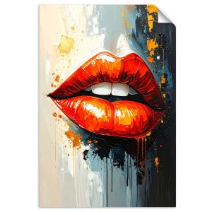 Plakat samoprzylepny do salonu sypialni Feeby Czerwone usta 60×90 734445 Plakat samoprzylepny do salonu sypialni Feeby Czerwone usta 60×90 734445