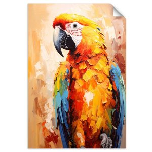 Plakat samoprzylepny do salonu sypialni Feeby Kolorowa Papuga Ara 20×30 734371 Plakat samoprzylepny do salonu sypialni Feeby Kolorowa Papuga Ara 20×30 734371