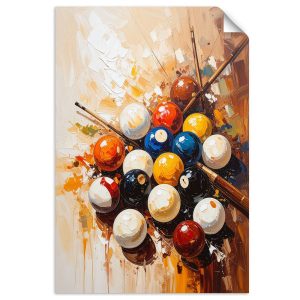 Plakat samoprzylepny do salonu sypialni Feeby Kule bilardowe Snooker 30×45 734112 Plakat samoprzylepny do salonu sypialni Feeby Kule bilardowe Snooker 30×45 734112