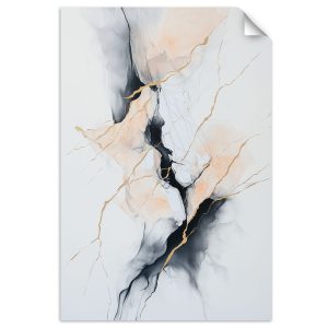 Plakat samoprzylepny Feeby Abstrakcja Złote Linie pęknięcia szary 30×45 733529 Plakat samoprzylepny Feeby Abstrakcja Złote Linie pęknięcia szary 30×45 733529