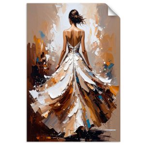 Plakat samoprzylepny Feeby Kobieta w białej sukni efekt farby 80×120 733632 Plakat samoprzylepny Feeby Kobieta w białej sukni efekt farby 80×120 733632
