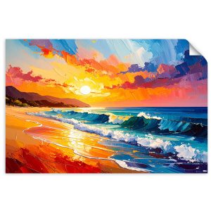 Plakat samoprzylepny Feeby Plaża Morze Krajobraz jak malowany 90×60 734519