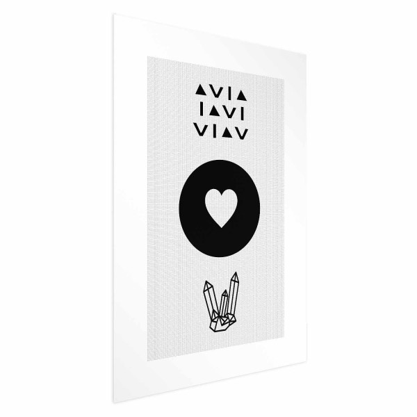 Plakat Serce i kryształty 60x90 cm 590765