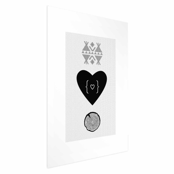 Plakat Serce i pień 60x90 cm 587300