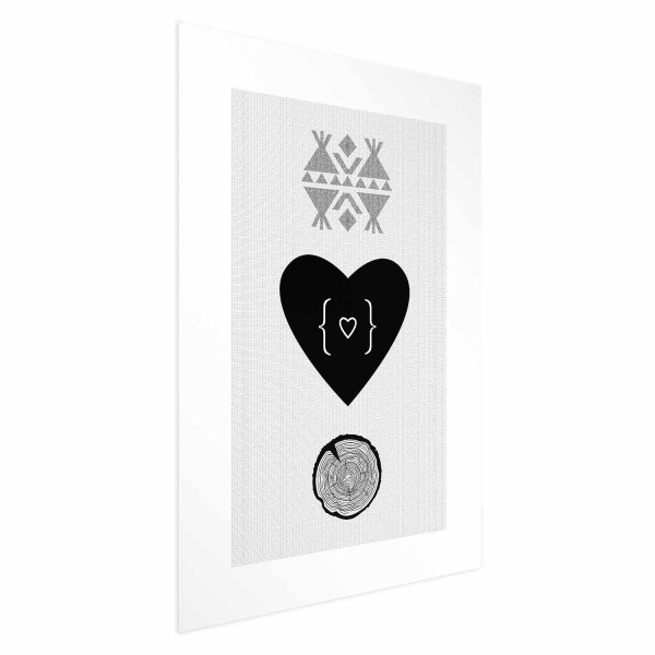 Plakat Serce i pień 60x90 cm 590153