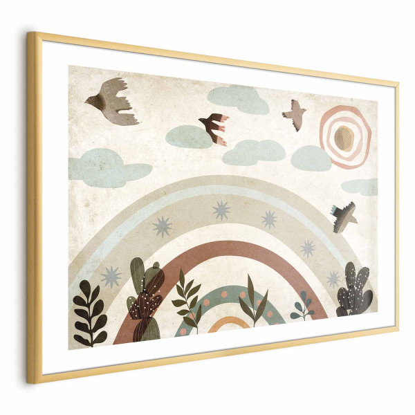Plakat Tęcza i ptaki 60x40 cm 581526