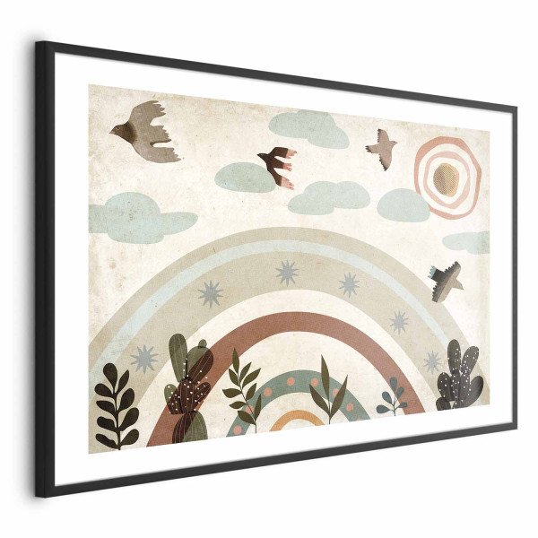 Plakat Tęcza i ptaki 60x40 cm 584986