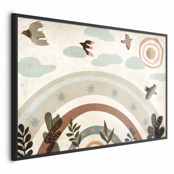 Plakat Tęcza i ptaki 90x60 cm 583843