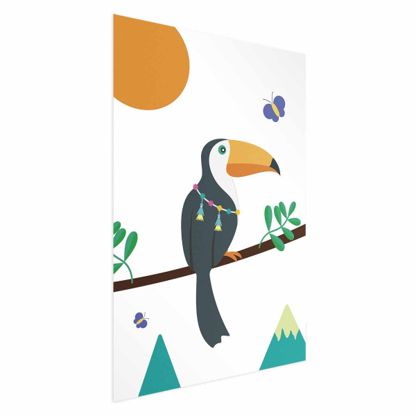 Plakat Tukan i motyle 60x90 cm 585406