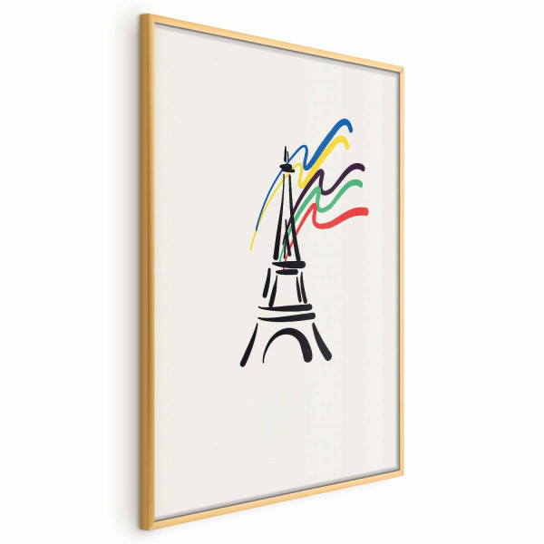 Plakat Wieża Eiffla i kolory 29,7x42 cm 581557