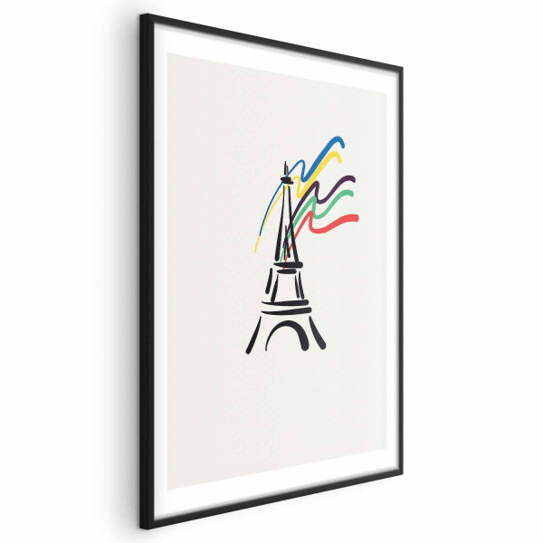 Plakat Wieża Eiffla i kolory 40x60 cm 579024