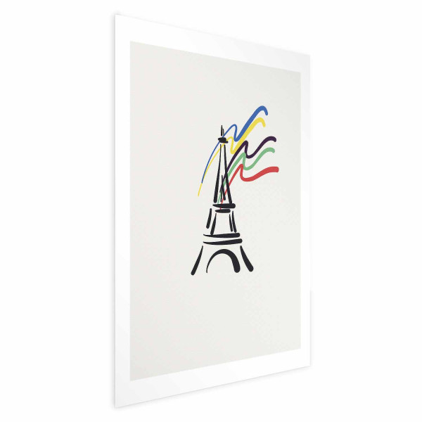 Plakat Wieża Eiffla i kolory 60x90 cm 587279