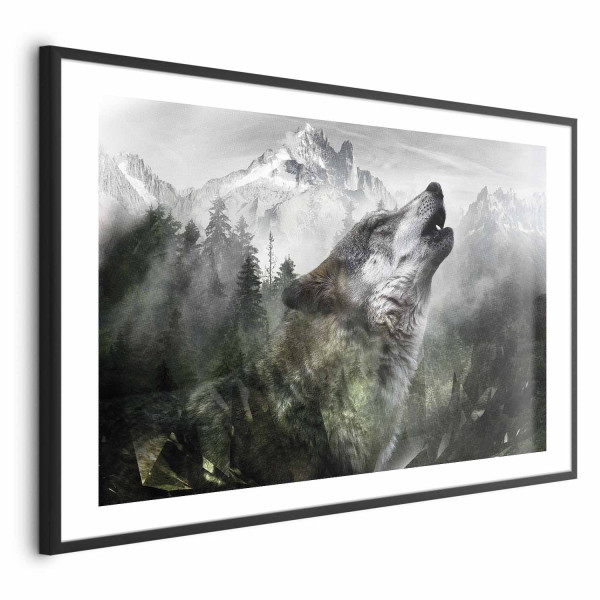 Plakat Wyjący wilk 30x21 cm 580640