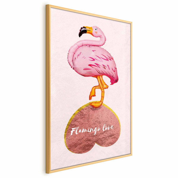 Plakat Zakochany flaming 29,7x42 cm 587684