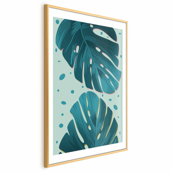 Plakat Zroszone liście 60x90 cm 586704